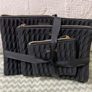 Gemma Layne Cosmetic Makeup Bag Set of 3-Pieces Black 3 size S,M,L New